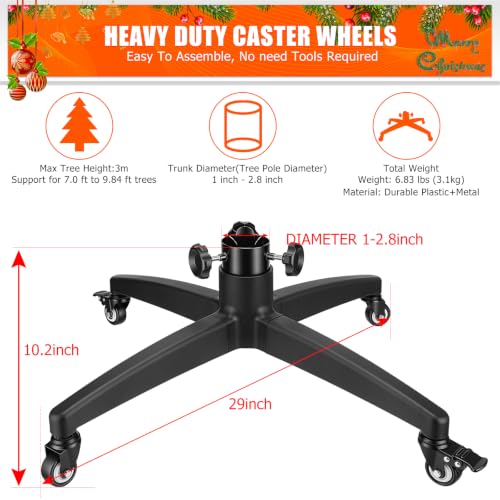 Heavy Duty Rolling Christmas Tree Stand with Wheels for 7-10 ft Artificial Trees