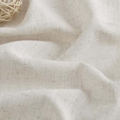 Vision Home Natural Linen Pinch Pleated Semi-Sheer Curtains 42x84 Inches Pack of 2