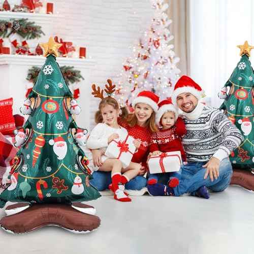 Christmas Tree Balloon Self Standing Foil Balloons for Themed Xmas Party Decor Decorations Sets - 2pcs