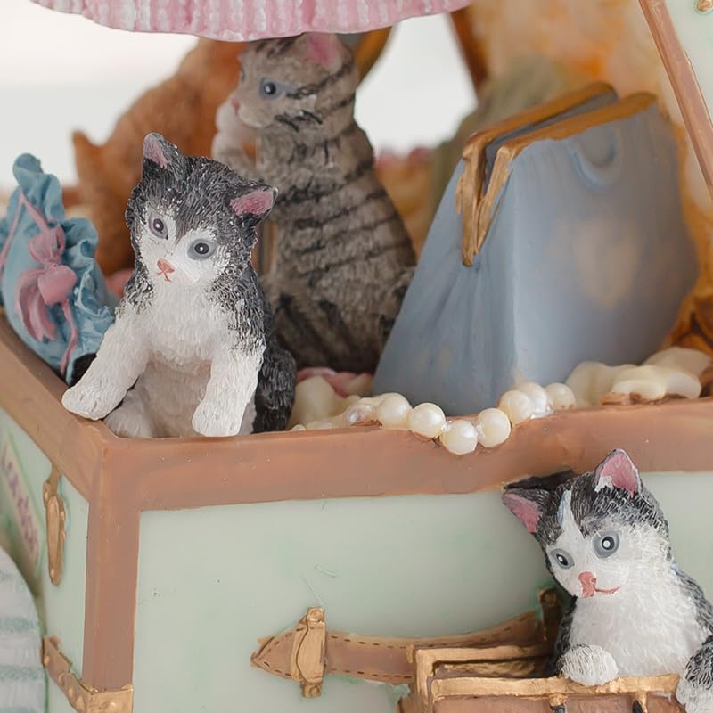 Memory Cat Music Box Gift for Women Girls - 18-Note Handcrafted Resin