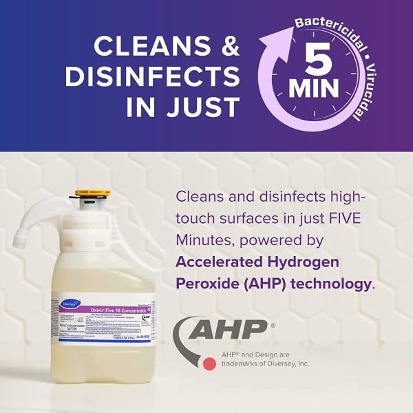 Oxivir SmartDose Five 16 Concentrate Disinfectant - 1.4L, Pack of 2