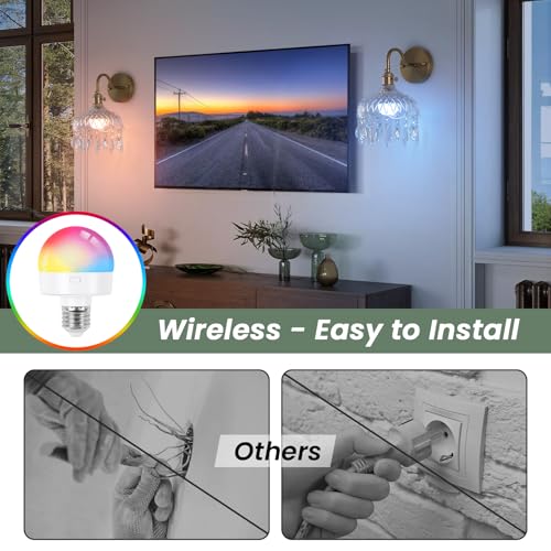 Crystal-2pack Vintage Wireless Wall Sconces with Remote, Rechargeable Battery, Antique Brass Finish, 9.05in - Set of Two