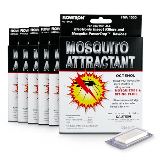 Mosquito Attractant Cartridges 6-Pack for Outdoor Bug Zappers - Octenol Refill