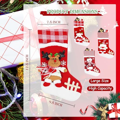 Ogrmar 4-Pack Christmas Stockings 17.8 Inches Large Holiday Decor Set