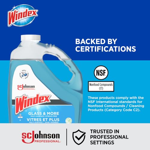 Glass Cleaner Refill Pack - 4 Gallons (128 Fl Oz Each) for Commercial Use