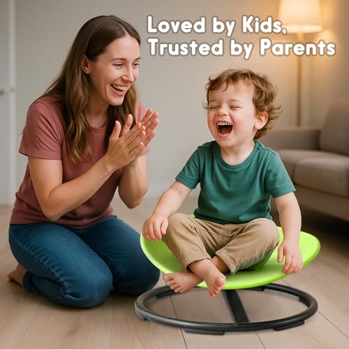 Green Sensory Spinning Chair for Autistic Kids - Sit and Spin Toy Age 3+
