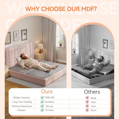 Full Size Heavy Duty MDF Bunkie Board with Foam Padding - 54x75 Inch Low Profile Support