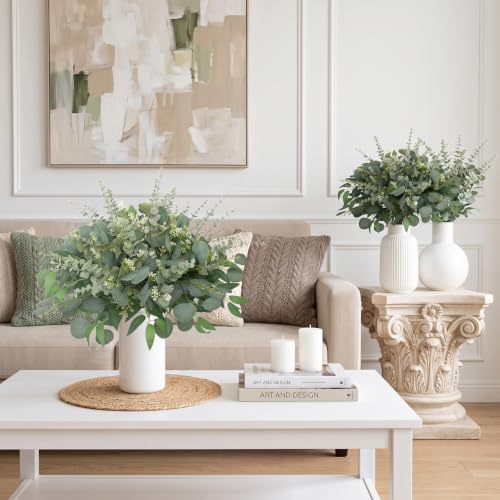 Daynight 240 Pcs Artificial Eucalyptus Stems Bulk - Mixed Green Foliage for Decor