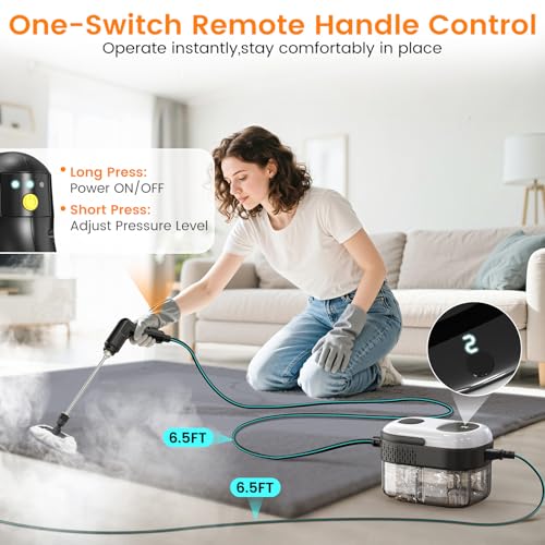 Handheld Steam Cleaner for Home White - 3-Level Power Deep Cleaning