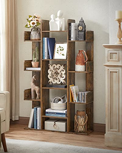VASAGLE Rustic Brown 5-Tier Bookshelf with 13 Storage Shelves, 55.1 Inches