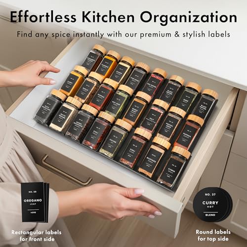 Glass Spice Jars Set with Bamboo Lids and Labels - 36 Pack Kitchen Storage