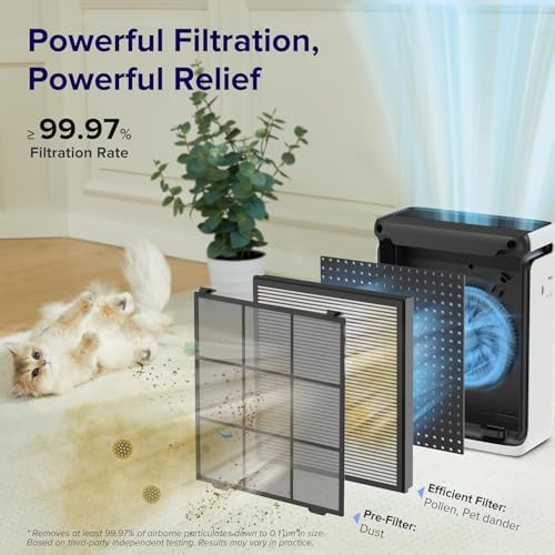 Genuine Replacement Filter for Levoit Vital 100S-P Air Purifier - Sleep Mode, Activated Carbon, 6-12 Months