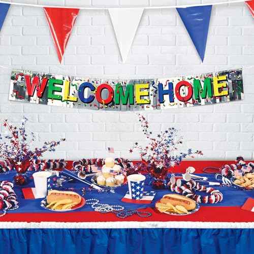 Metallic Welcome Home Fringe Banner Party Accessory (1 count) (1/Pkg)