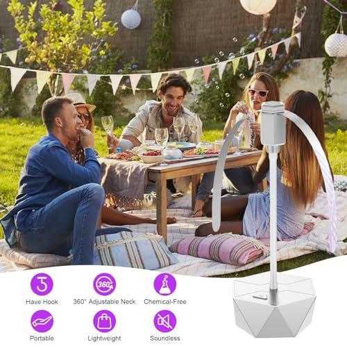 Fly Repellent Fan for Tables 4 Pack Silver - Outdoor Indoor Flies Away Holographic Blades