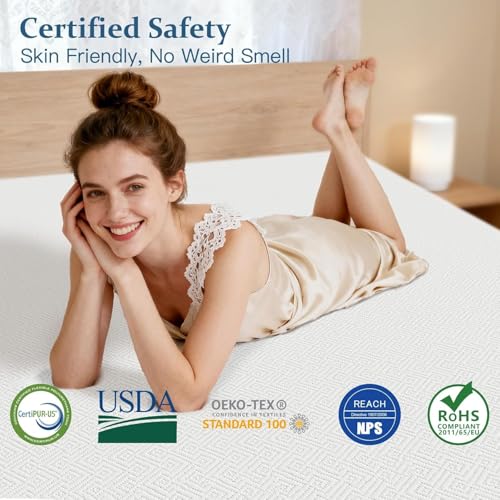 2 Inch Memory Foam Mattress Topper with Cooling Gel - High Density, Breathable & Supportive