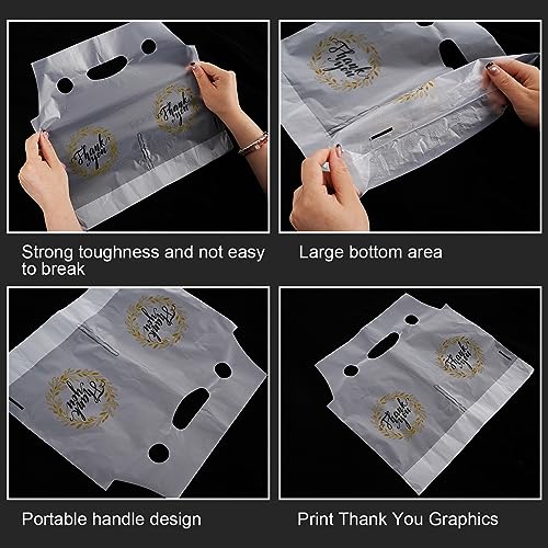 Whaline 1000 Count Thank You Handle Drinking Bags for Beverage Delivery, 11 x 12.2 Inch, Handles & Compartments