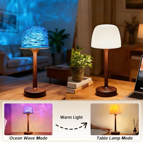 Walnut Finish Waterproof Shower Light with 16 Color Projection and Remote Control