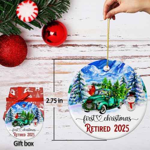 JUNQIU Retirement Ornament 2025, Best Retirement Gift for Woman Or Men - Retired Gifts for Women Mom Nurses Teacher, Retirements Decorations - First Christmas Retired Ornament 2025