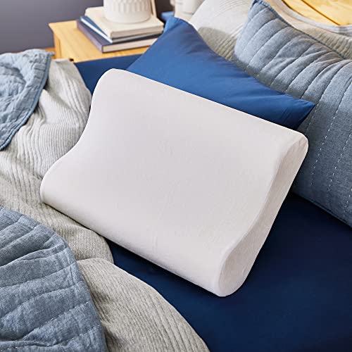 Memory Foam Contour Pillow Queen Size for Neck and Shoulder Support - Suitable for Side & Back Sleepers