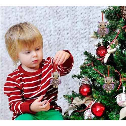 Owl Christmas Ornament 2025 Purple Owl Ornament for Christmas Tree Decorations Small Xmas Keepsake Gifts for Animals Lovers Metal Bird Gifts Keepsake for Women Girls Sister Kids