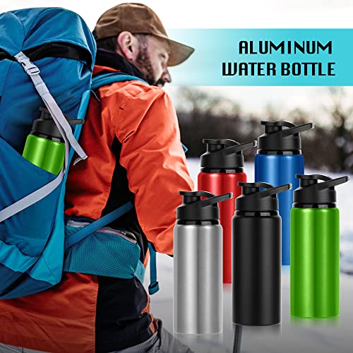 Black 20oz Aluminum Water Bottles Pack of 10 - Leakproof Reusable Sports Bottles for Travel & Outdoor Activities