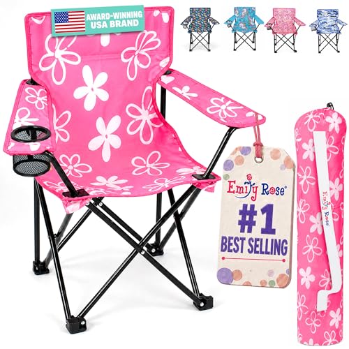 Kids Folding Camping Chair with Cup Holder - Lightweight Outdoor Seat for Toddlers