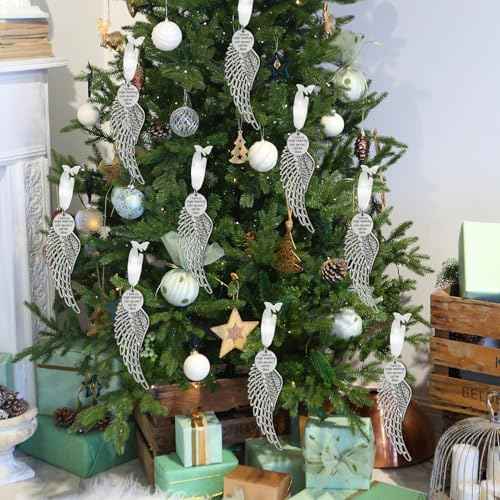 Christmas Memorial Decorations Ornaments - Angel Wings/Butterfly in Memory of Loved One Sympathy Gifts for Loss of Loved Dad in Heaven Keepsake