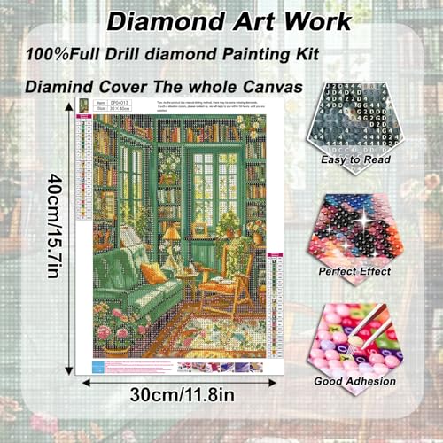 AIBOERL DP04013 Diamond Art Kits for Adults - Cozy Study Wall Decor