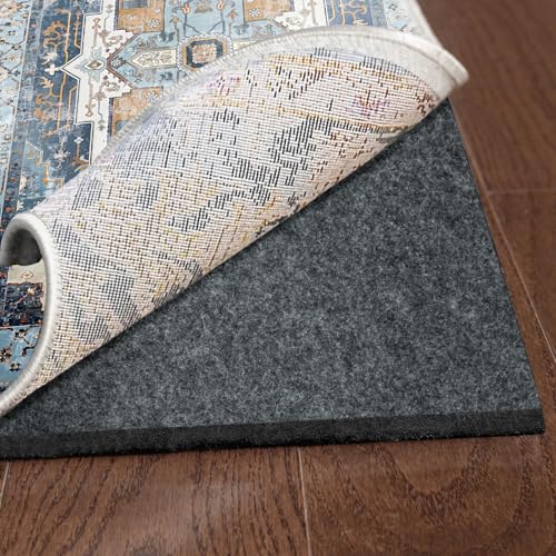 8x10 ft Waterproof Rug Pad - 1/4 Inch Thick Non-Slip Felt Carpet Cushion