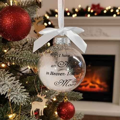 Memorial Christmas Ornament Xmas Ball I Have an Angel in Heaven I Call Her Mom Special Christmas Memorial Ornament for Loss of Loved One Sympathy Gift Angel Ornaments for Christmas Tree (MOM)