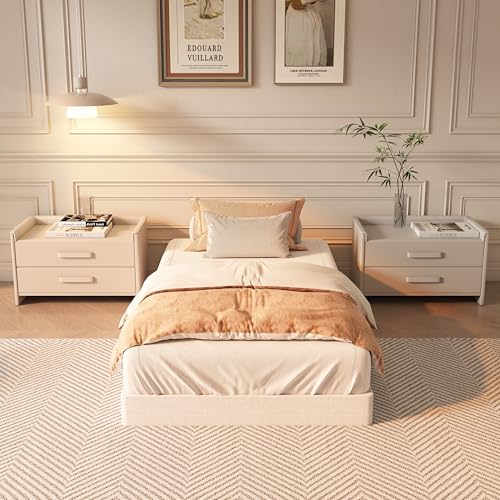 Twin Size Metal Box Spring with Fabric Cover - Heavy Duty Foundation, Easy Assembly, 3000 lbs Capacity