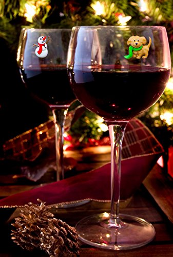 Simply Charmed Winter Cocoa Magnetic Wine Glass Charms Set of 6 Christmas Holiday