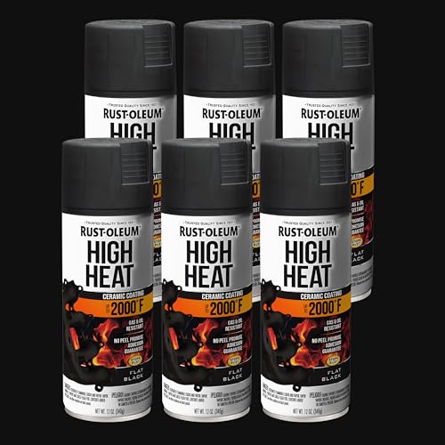 Rust-Oleum Automotive High Heat Spray Paint Flat Black 12oz Pack of 6