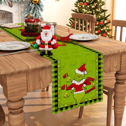 Christmas Table Runner 13x72 Inch Christmas Xmas Winter Holiday Decorations and Supplies for Home Kitchen Dining Room Table Decor