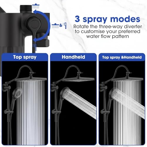 12" Filtered Shower Head with Handheld Rain Filters