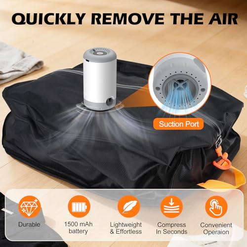 Fantictas Travel Vacuum Bags 2 Pack with Cordless Pump 24L Capacity