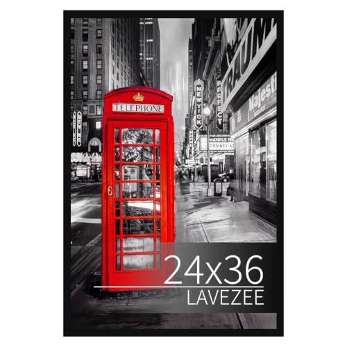 Lavezee Black 24x36 Poster Frame Wall Art Photo Display - Durable Metal