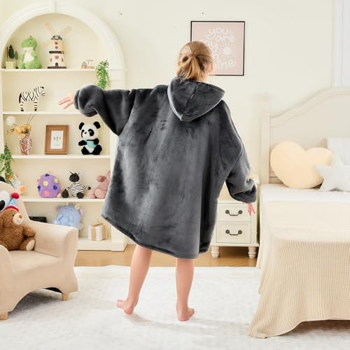 Moinlizy Blanket Hoodie for Kids Oversized Hooded