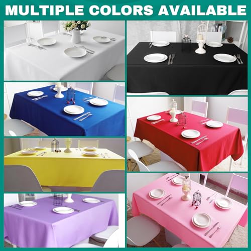RowinsyDD 50 Pack White Disposable Plastic Tablecloths - Waterproof & Large 54x108 Inches