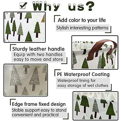 Tree basket,Laundry Basket Green Hamper Fabric Laundry Hamper,for baby hamper Nursery Toy Organizer tree room decor,Christmas gift decor,Gift Basket (tree)