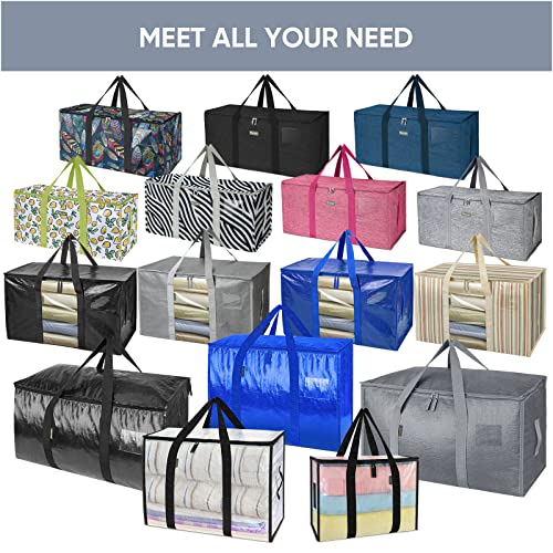 TICONN 16 Pack Extra Large Waterproof Moving Storage Bags with Handles, Blue
