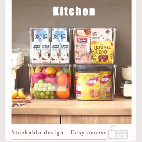 GUMEIGODA 4XL Clear Plastic Storage Bins with Lids, Multi-Use Organizer for Kitchen, Bedroom, Bathroom, Nursery