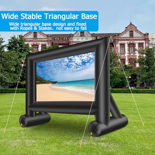 15ft Inflatable Projector Screen with Air Blower & Storage Bag | Outdoor Movie Setup