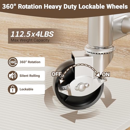 Heavy Duty 65" Metal Clothes Rack with Locking Wheels - Chrome Variation