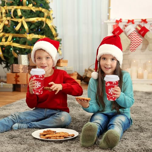 JarThenaAMCS 48 Set Christmas Snowflake Disposable Coffee Cups with