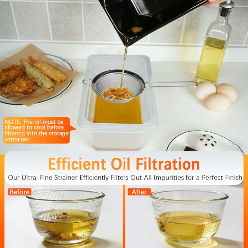 CATTLEMAN Deep Fryer with Oil Filtration 1600W 3L Stainless Steel - Home Kitchen
