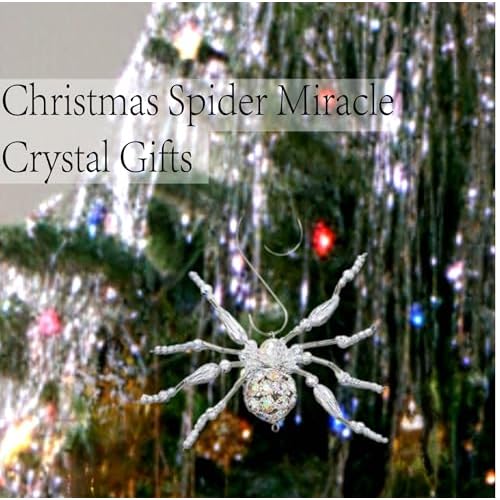 Cunno Legend of The Christmas Spider Ornament Crystal Christmas Spider Miracle Gifts with Story Card Pack The Tradition of Tinsel Legend Spiders Hanging Handmade Decor for Xmas Tree(Fresh)