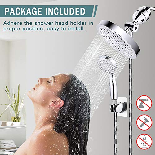Filtered Handheld Shower Head with High Pressure Rainfall - Silver