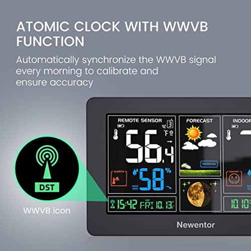 Wireless Indoor Outdoor Weather Station with 1 Sensor - Black