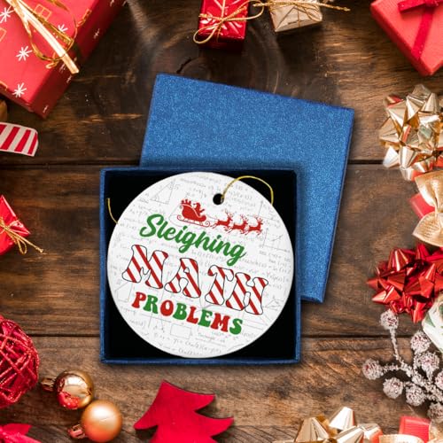 Funny Math Teacher Christmas Ornament Ceramic Gift - 3x3 Inches